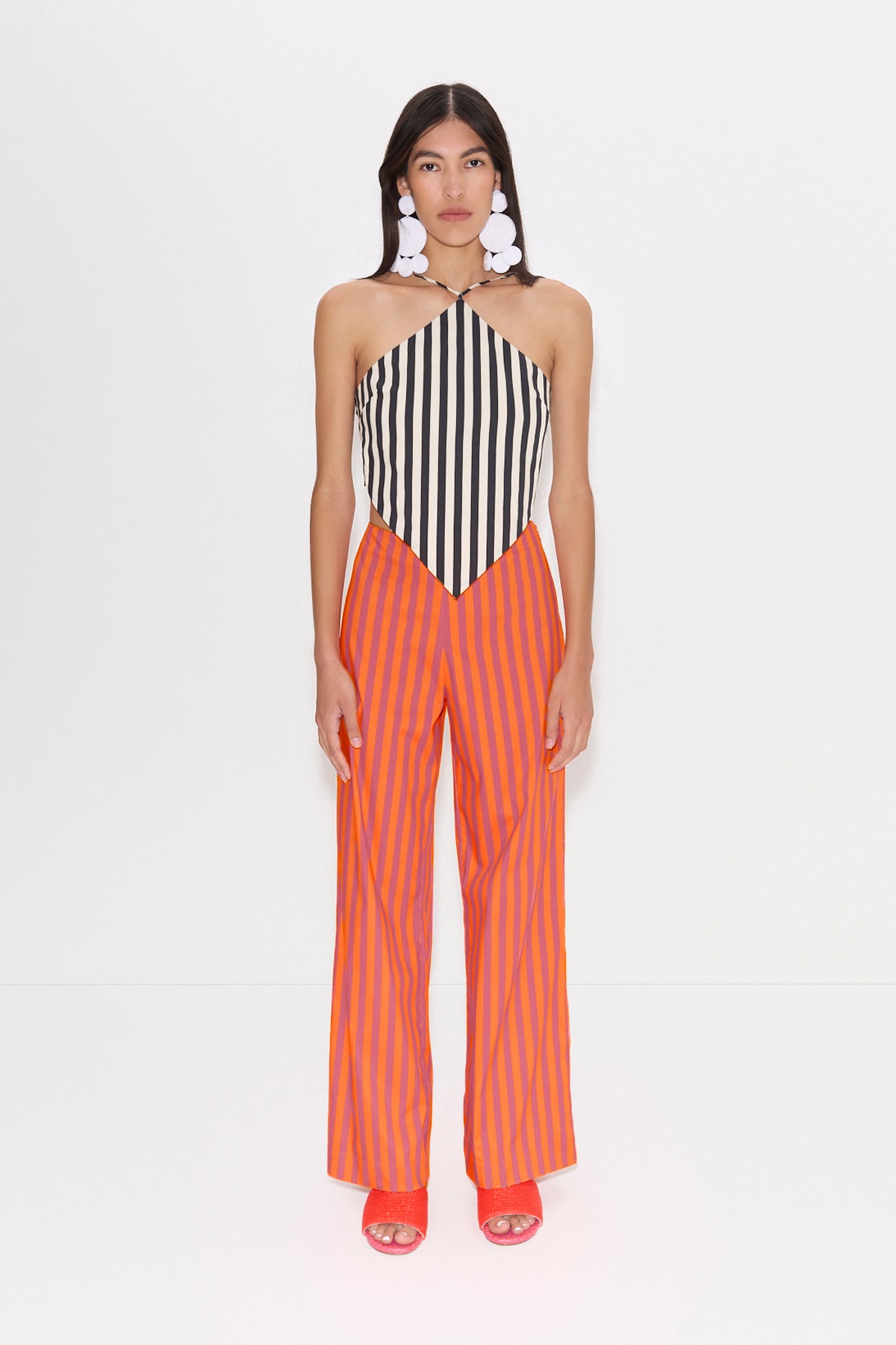 Pia Poplin Pant | Simon Miller HIBISCUS/TANGERINE STRIPE