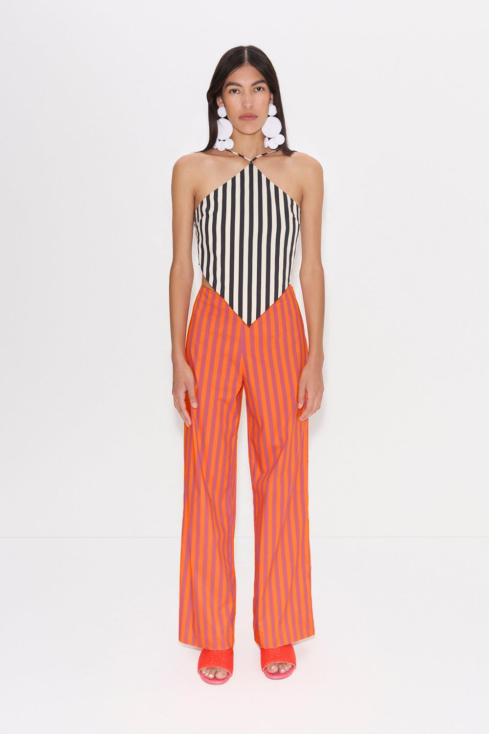 Pia Poplin Pant | Simon Miller HIBISCUS/TANGERINE STRIPE