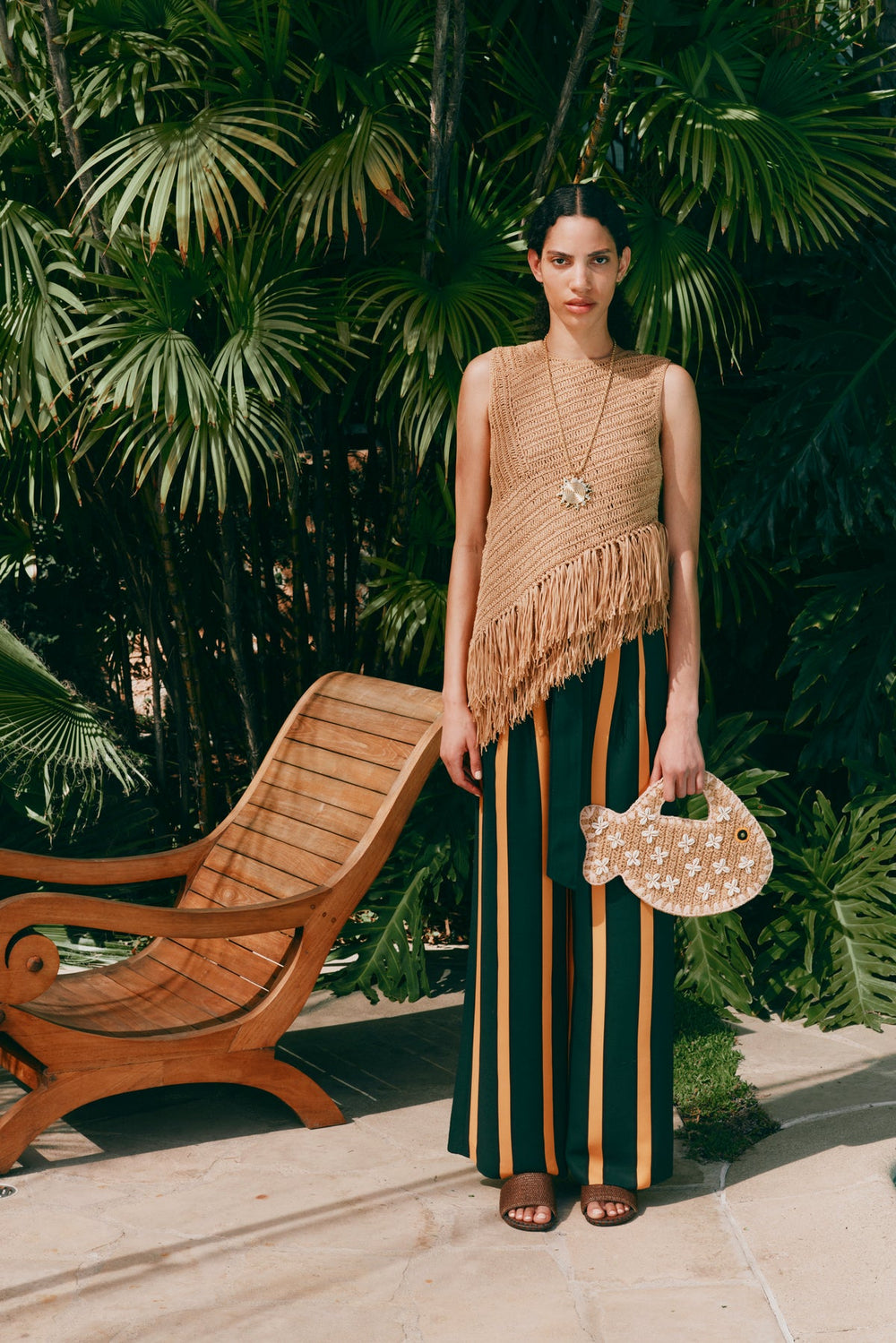 Alto Crepe Pant | Simon Miller FERN/MUSTARD STRIPE
