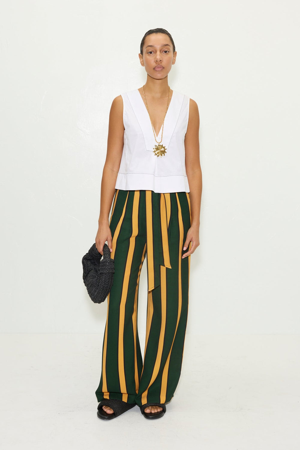 Alto Crepe Pant | Simon Miller FERN/MUSTARD STRIPE