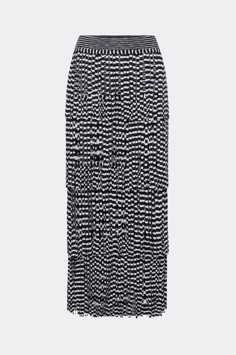 Za Za Knit Fringe Skirt | Simon Miller Black/White Space Dye