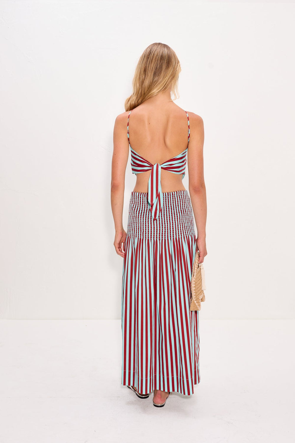 Flor Poplin Skirt | Simon Miller Salted Blue/Crimson
