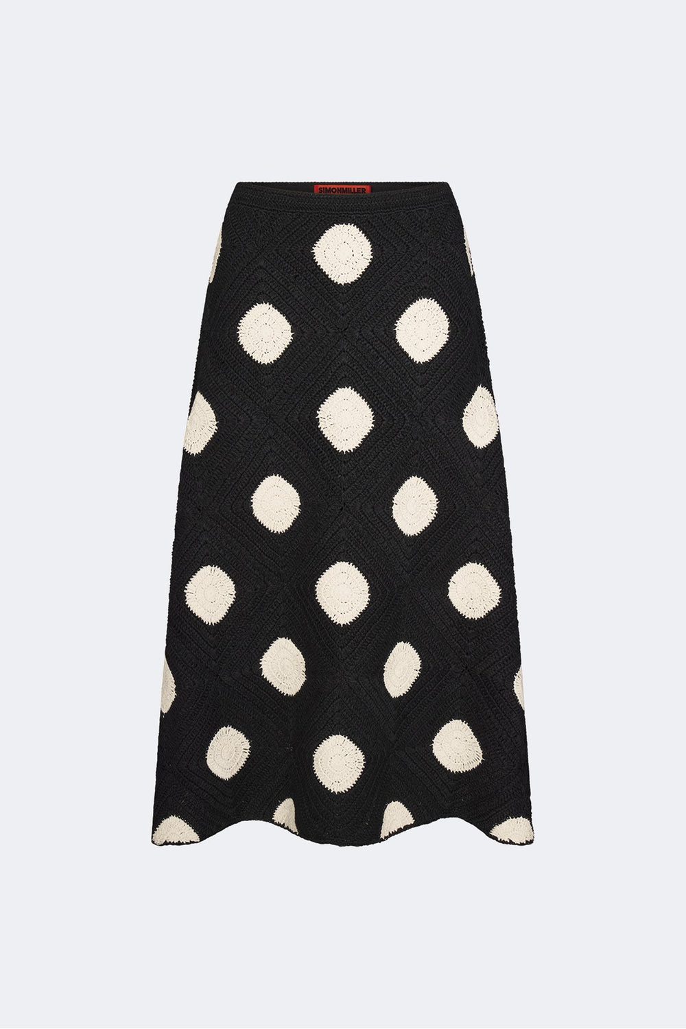 Zorah Crochet Skirt | Simon Miller Black/Macadamia Polka Dot