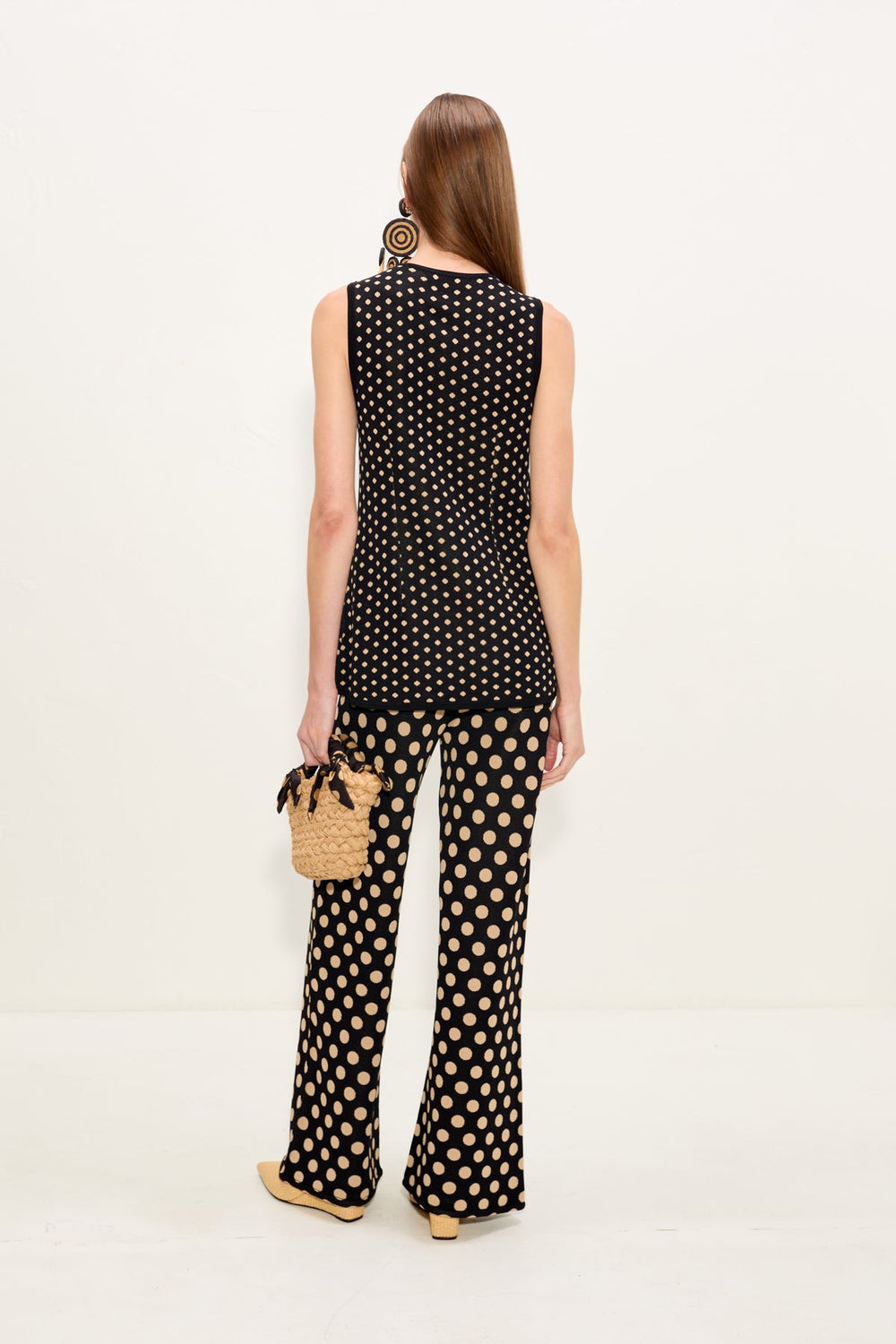 Jabber Knit Pant | Simon Miller Black/Tan Polka Dot