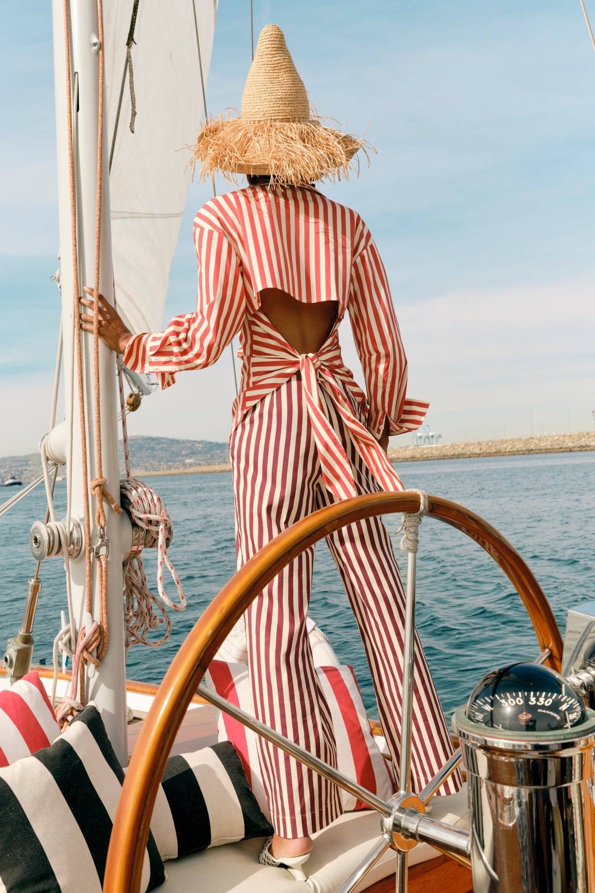 Loch Poplin Button Up | Simon Miller Venetian Red Stripe