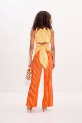 Loch Sleeveless Poplin Button Up | Simon Miller Sungold/Ecru Stripe