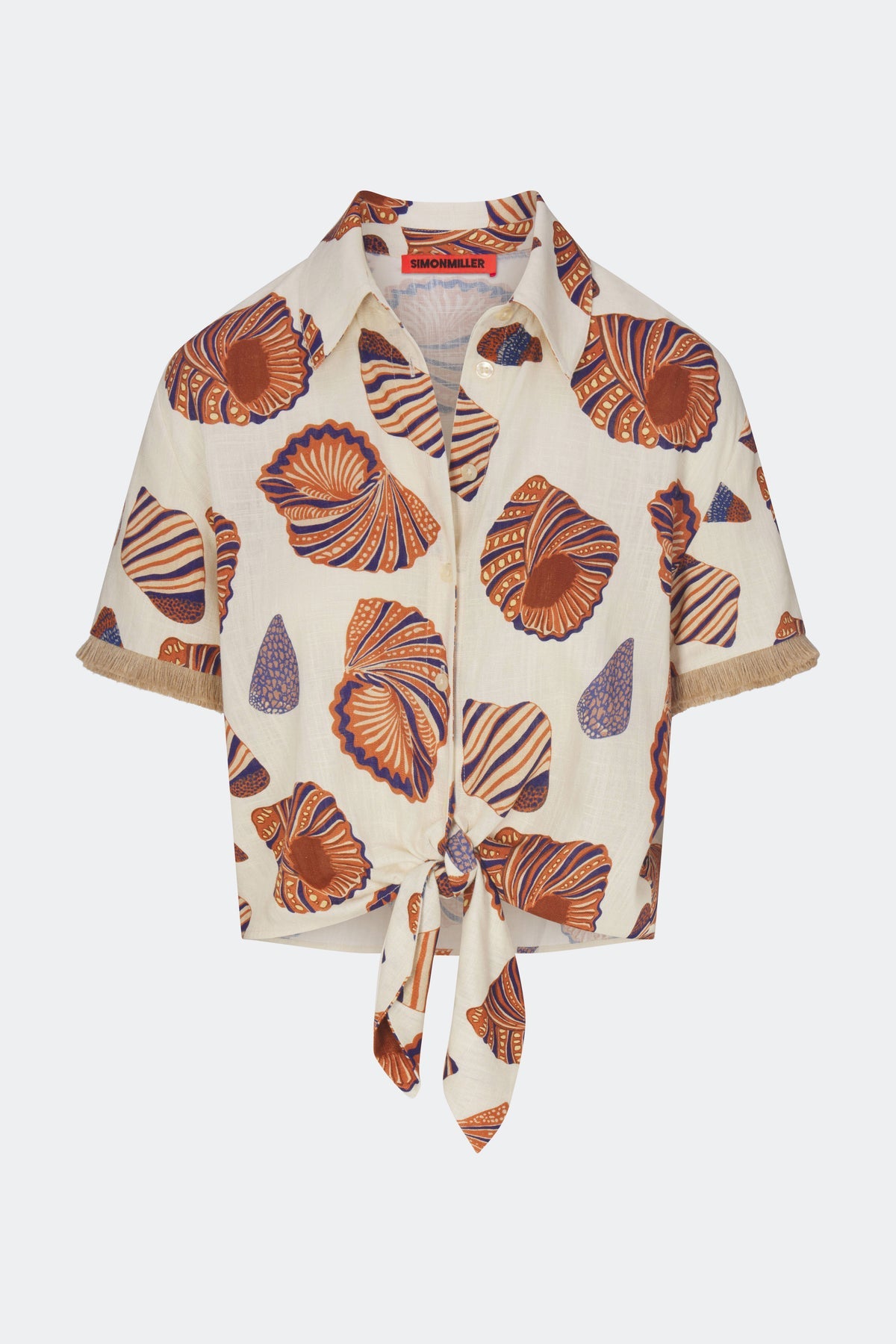 Eva Linen Fringe Tie Top | Simon Miller Natural Shell