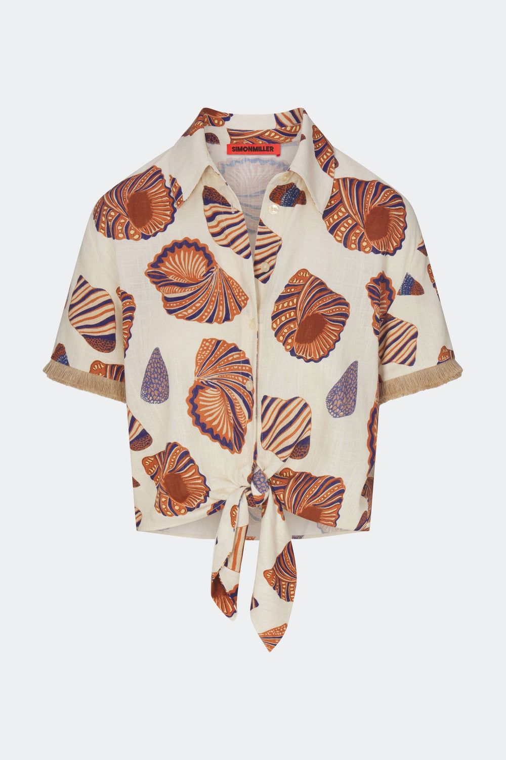 Eva Linen Fringe Tie Top | Simon Miller Natural Shell