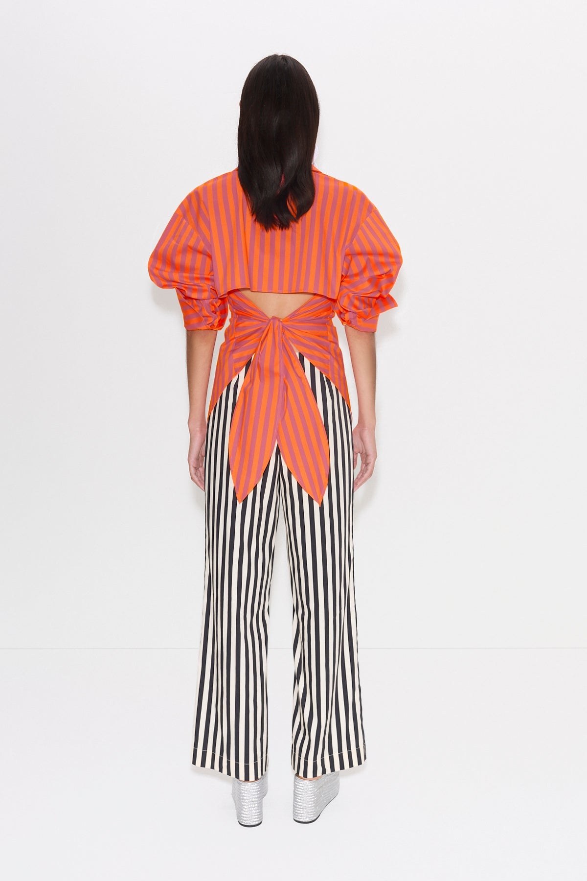 Pia Poplin Pant | Simon Miller BLACK/WHITE STRIPE