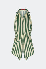 Loch Sleeveless Poplin Button Up | Simon Miller Gummy Green/Ecru