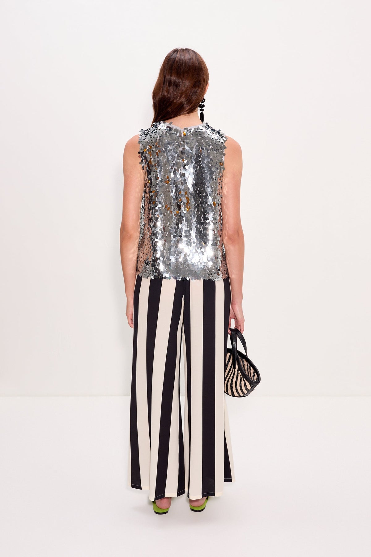 Nella Wide Leg Pant | Simon Miller Black/White Stripe