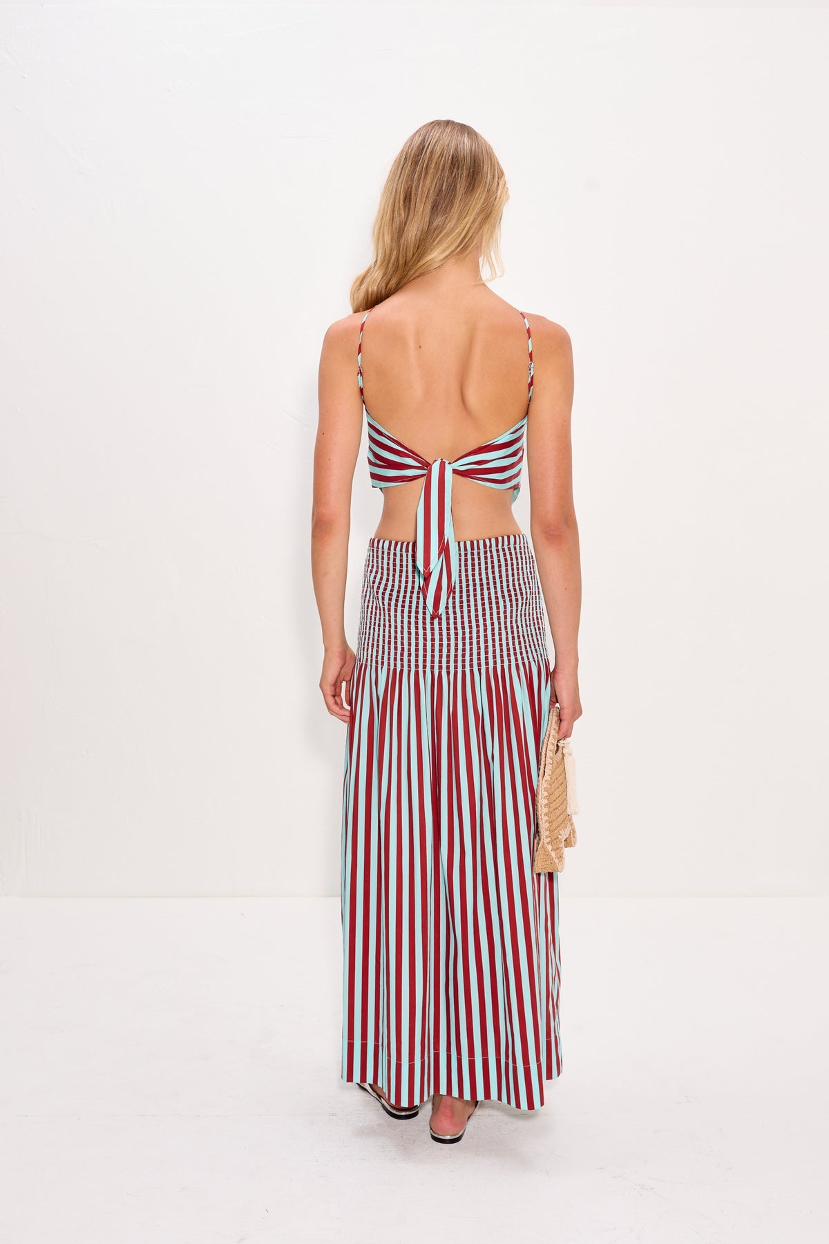 Flor Poplin Skirt | Simon Miller Salted Blue/Crimson