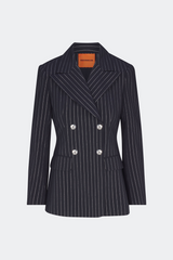 Anouk Pinstripe Blazer | Simon Miller NAVY METALLIC PINSTRIPE