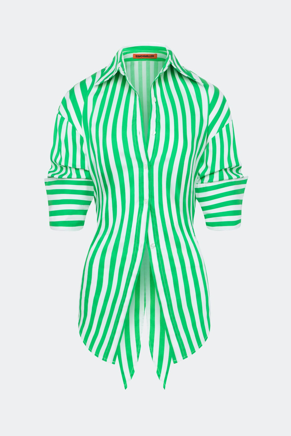 Loch Poplin Button Up | Simon Miller Grass Green/Macadamia