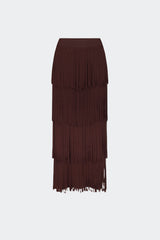 Za Za Knit Fringe Skirt | Simon Miller CHOCO BROWN