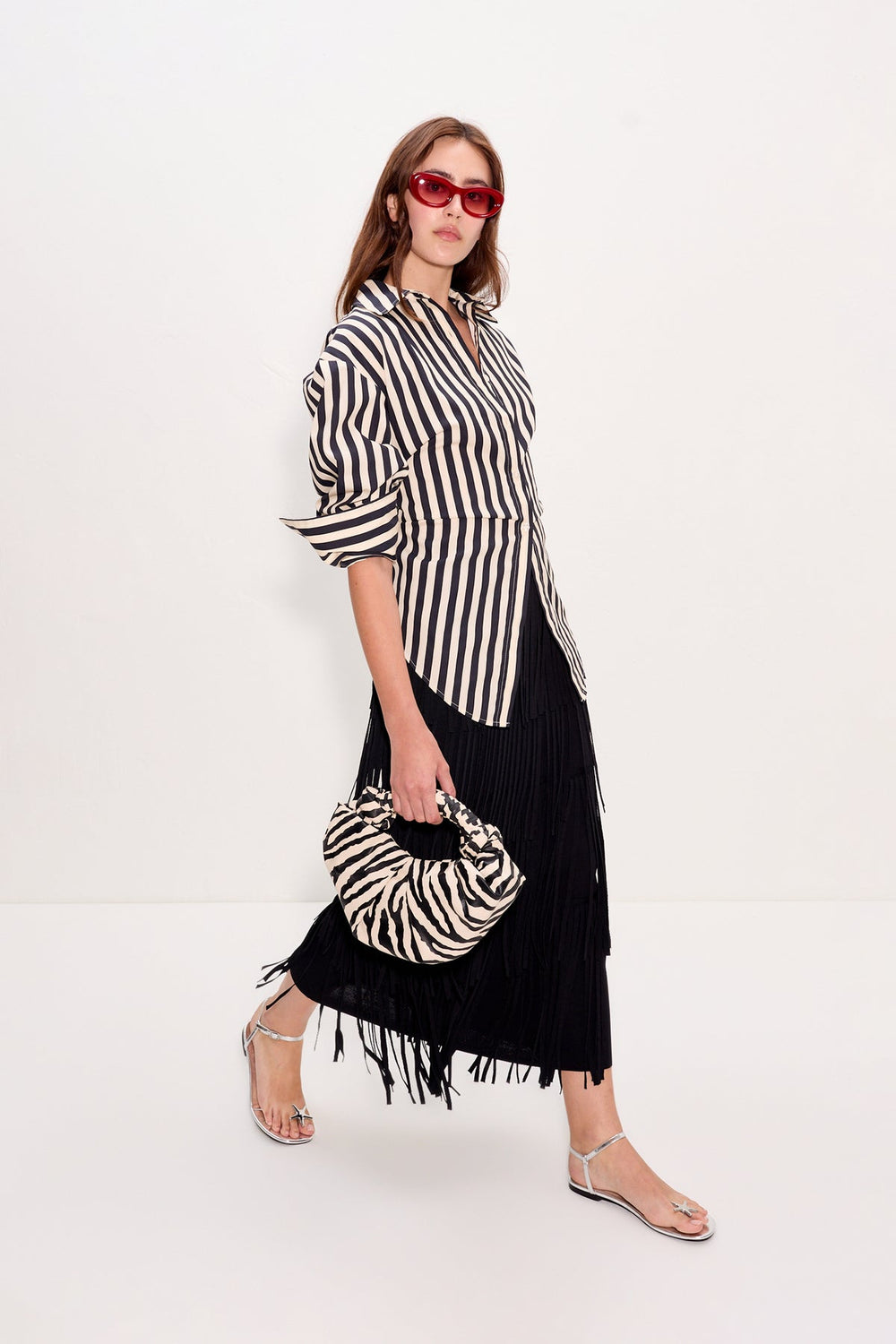 Za Za Knit Fringe Skirt | Simon Miller BLACK