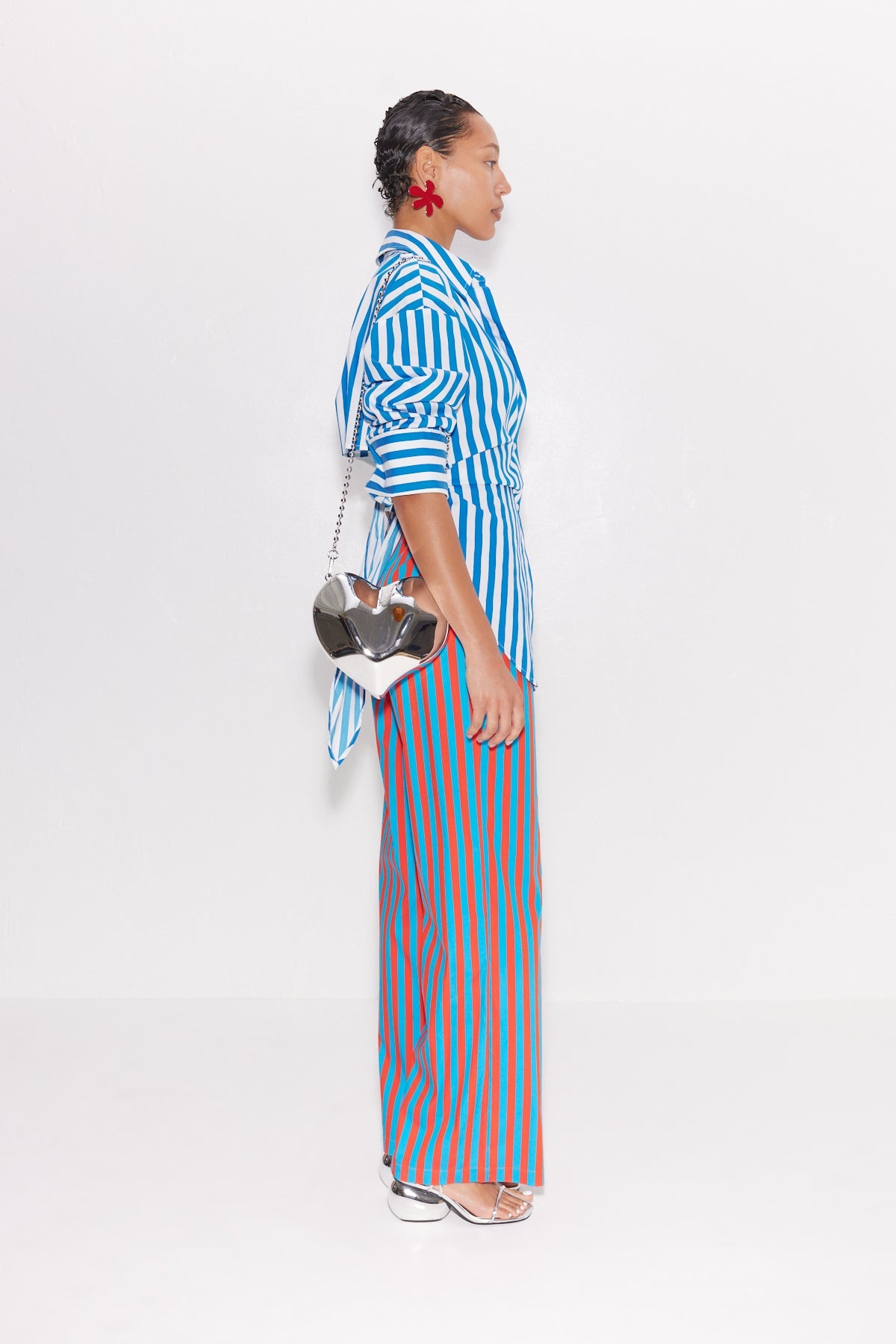 Pia Striped Poplin Pant | Simon Miller BLUE/PAPRIKA STRIPE