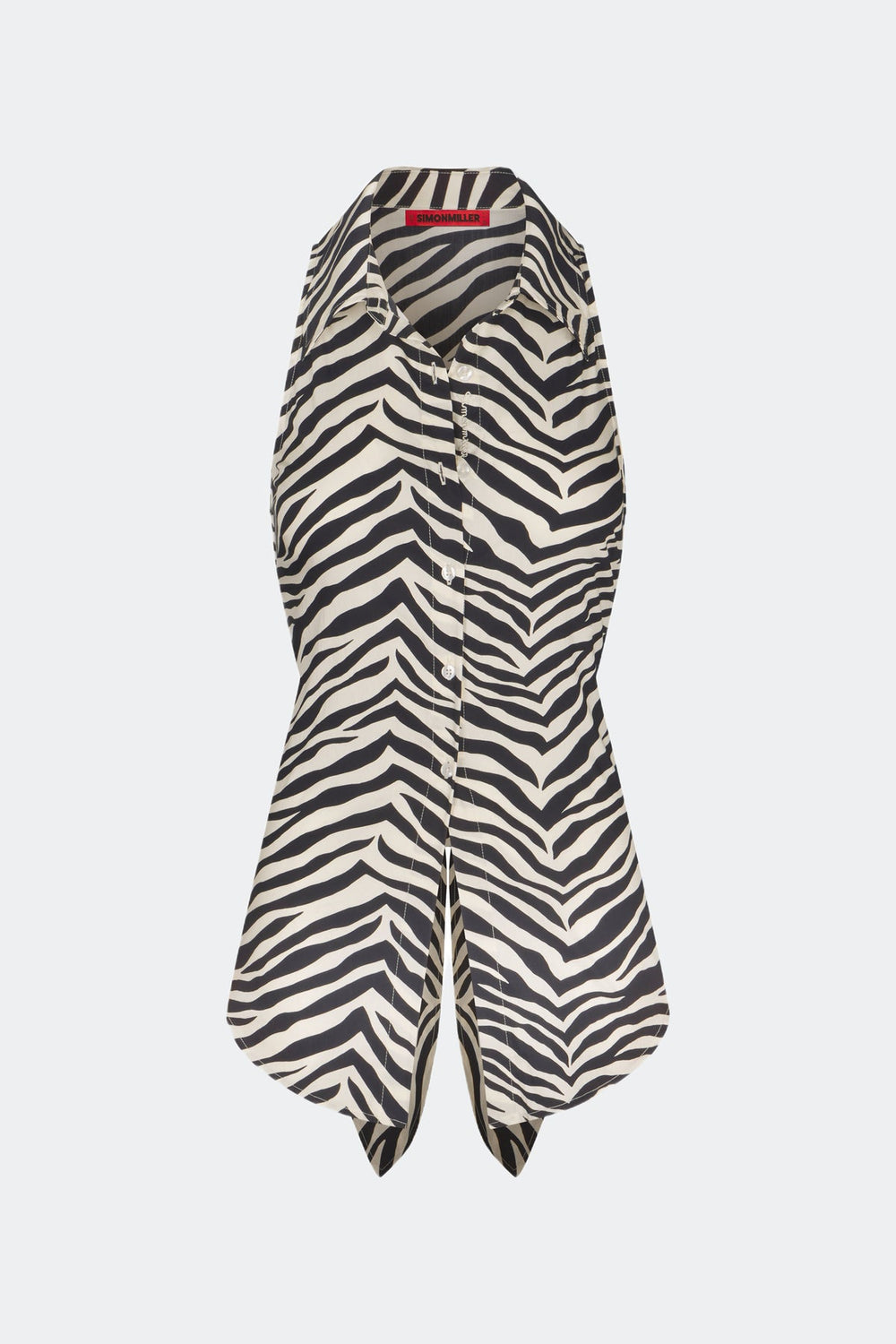 Loch Sleeveless Poplin Button Up | Simon Miller ZEBRA PRINT