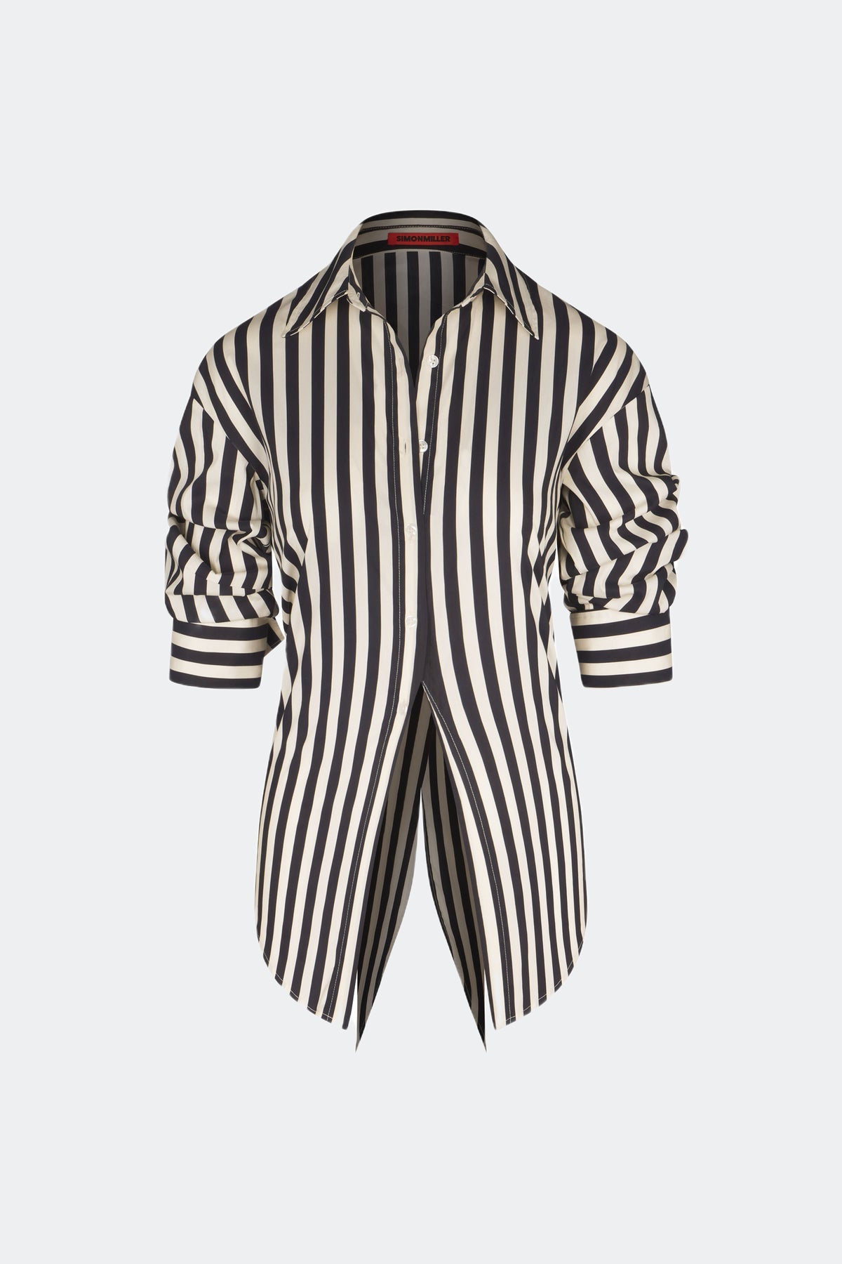 Loch Striped Poplin Button Up | Simon Miller BLACK/WHITE STRIPE