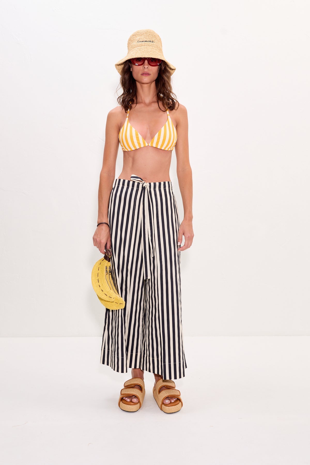 Bwai Bikini Top | Simon Miller Sungold/Ecru Stripe
