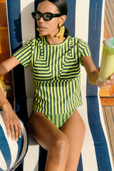 Kini Striped Tee | Simon Miller Lime Stripe
