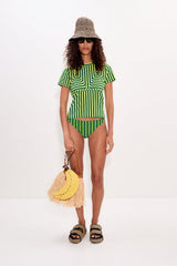 Kini Striped Tee | Simon Miller Lime Stripe