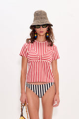Kini Striped Tee | Simon Miller Venetian Red Stripe