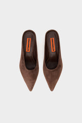 Suede Pointed Gala Mule | Simon Miller CHOCOLATE
