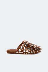 Studded Bubble Slipper | Simon Miller CHOCO BROWN/SILVER