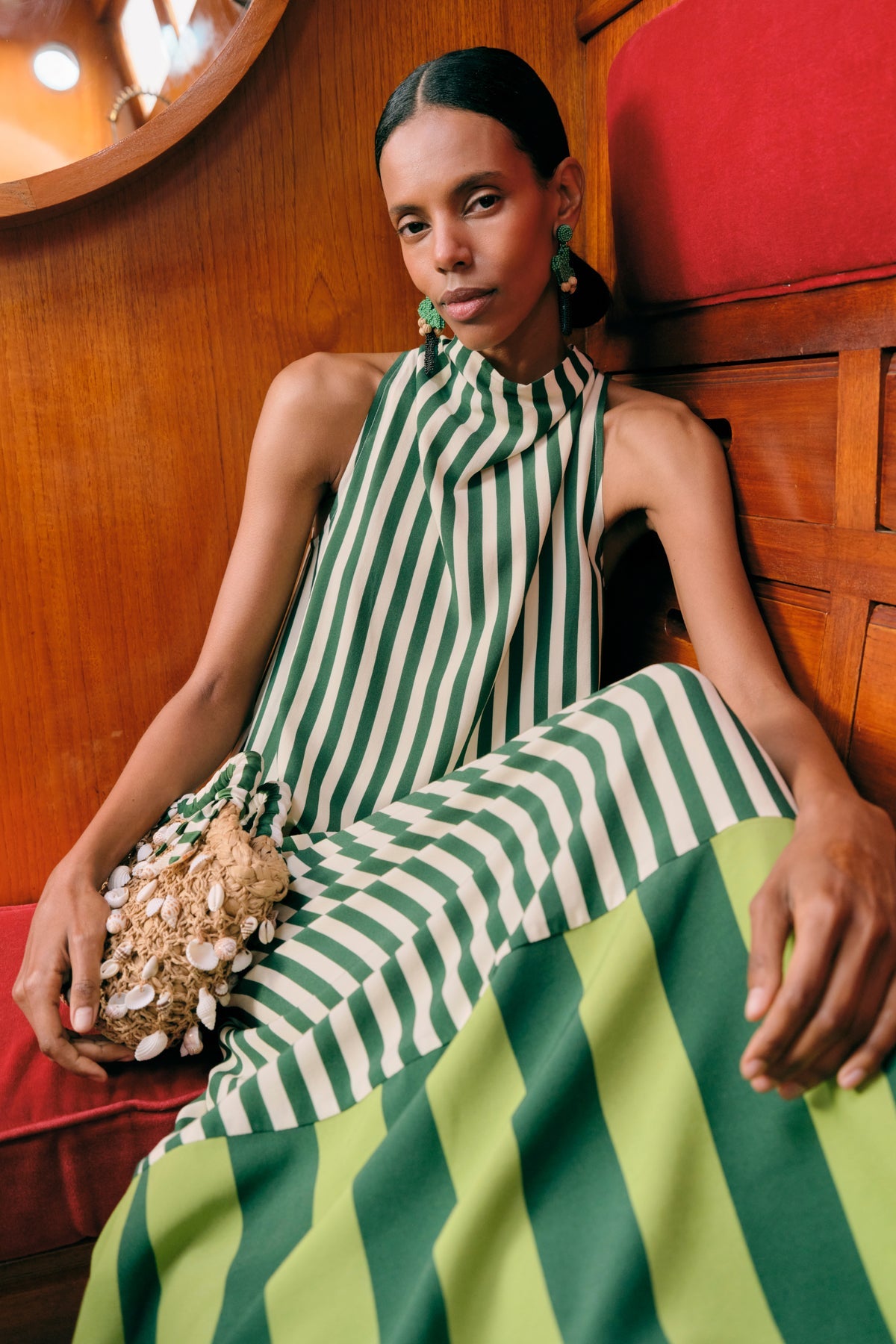 Shelly Bag | Simon Miller Natural/Green Stripe