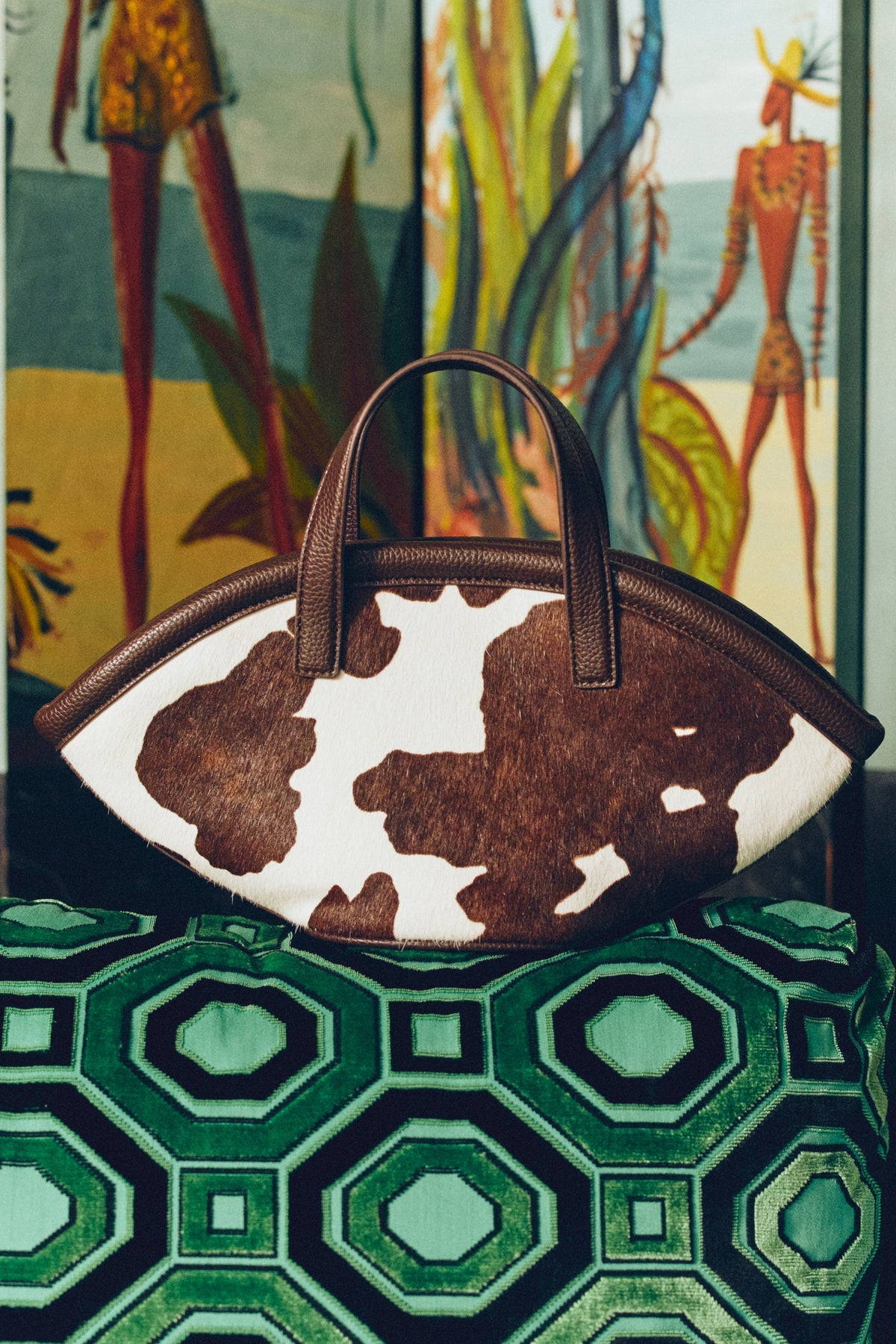 Haircalf Mini Mercado Tote | Simon Miller Cow Print
