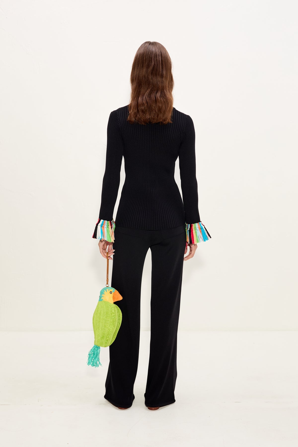 Cara Knit Fringe Cardigan | Simon Miller Black Multi