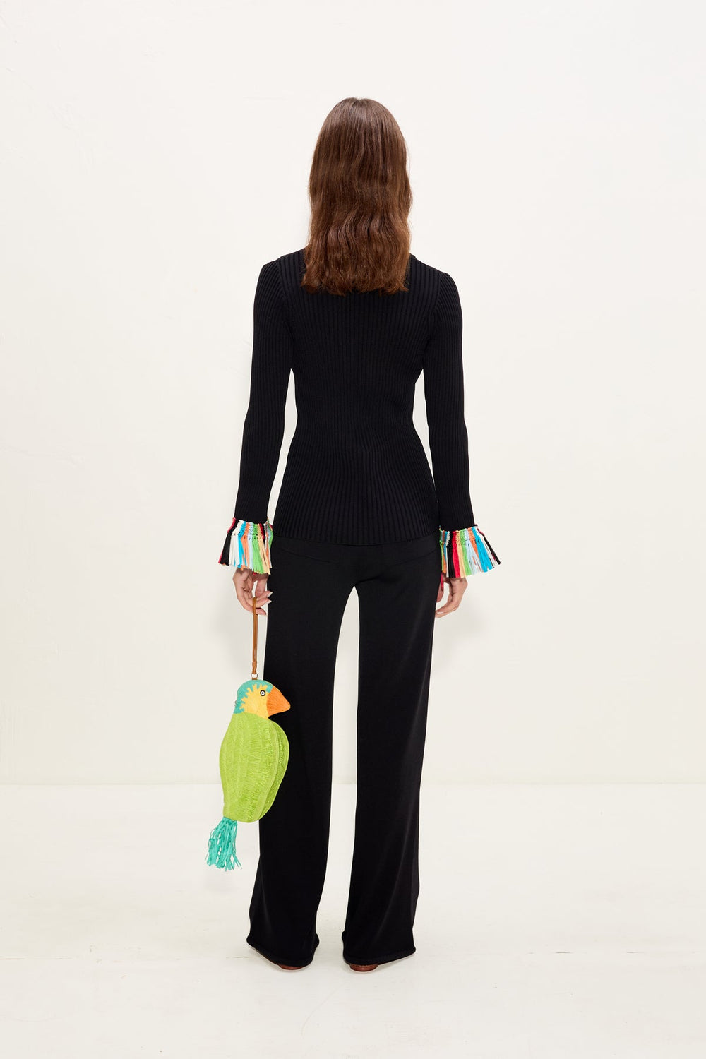 Cara Knit Fringe Cardigan | Simon Miller Black Multi