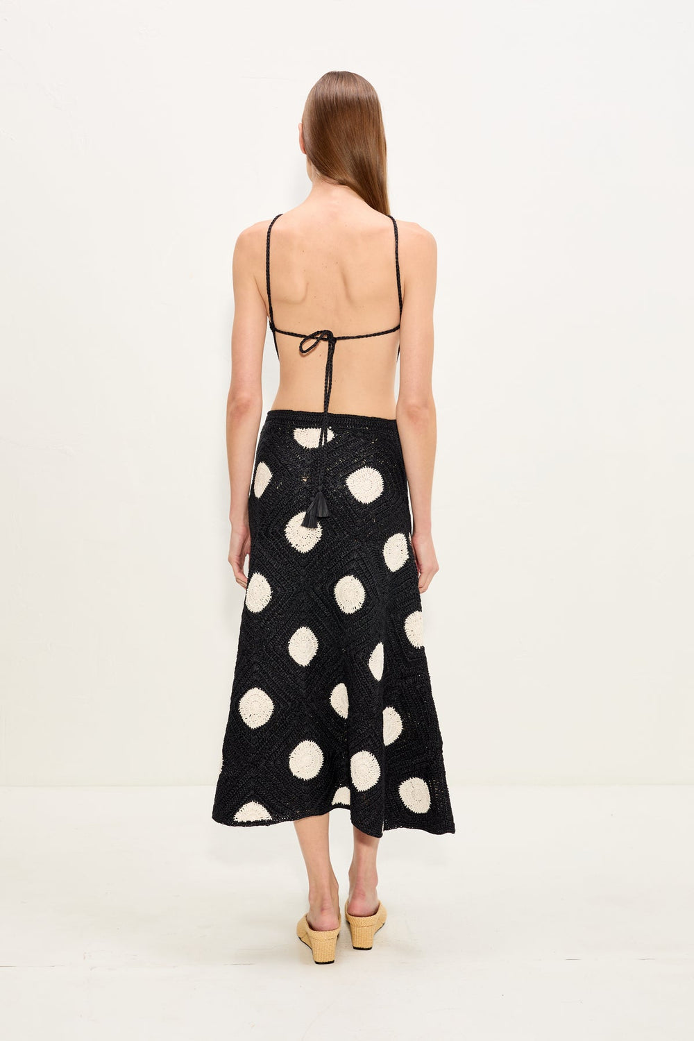 Kit Crochet Top | Simon Miller Black/Macadamia Polka Dot