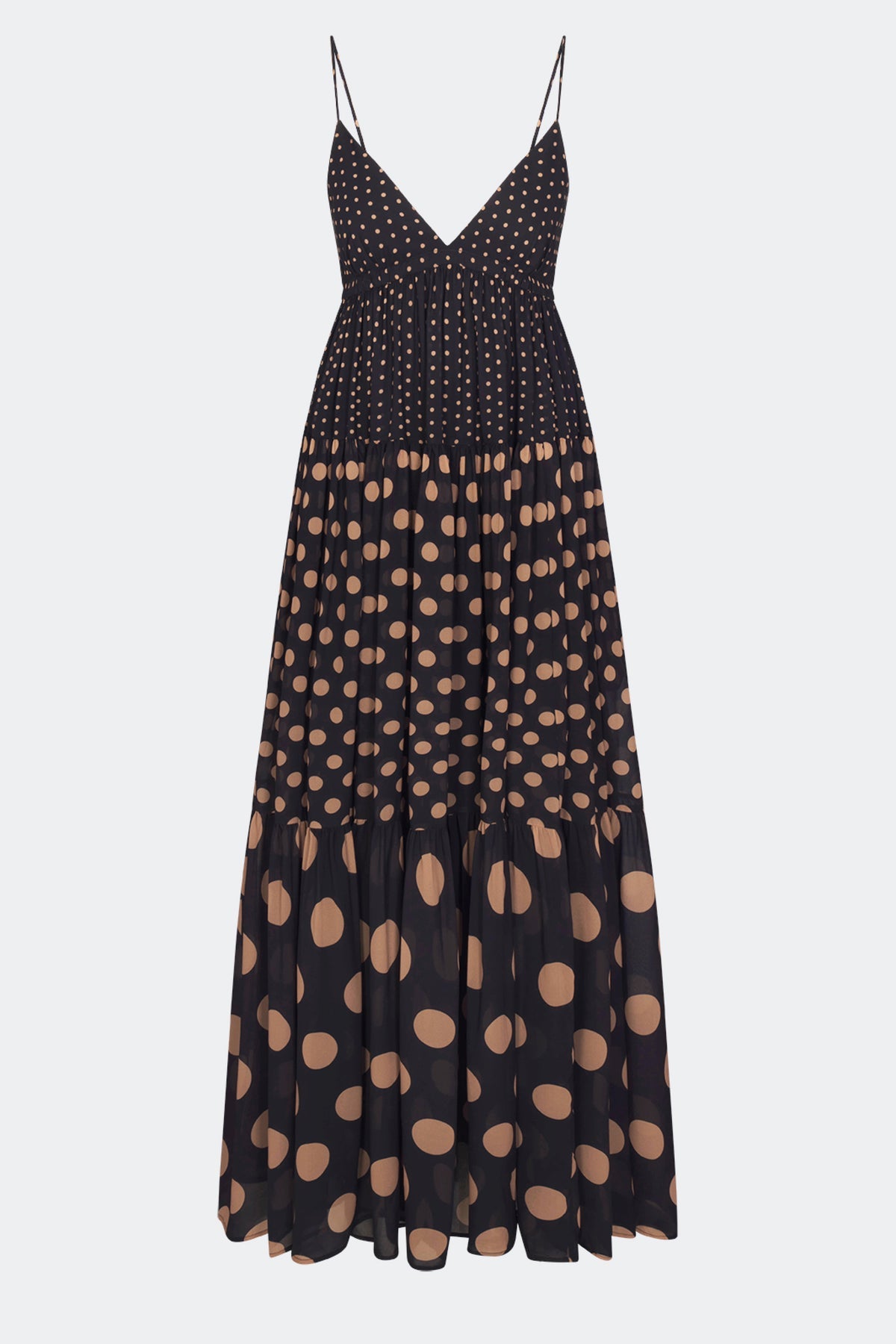 Romi Chiffon Maxi Dress | Simon Miller Black/Tan Polka Dot