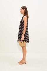 Gia Chiffon Mini Dress | Simon Miller Black/Tan Polka Dot