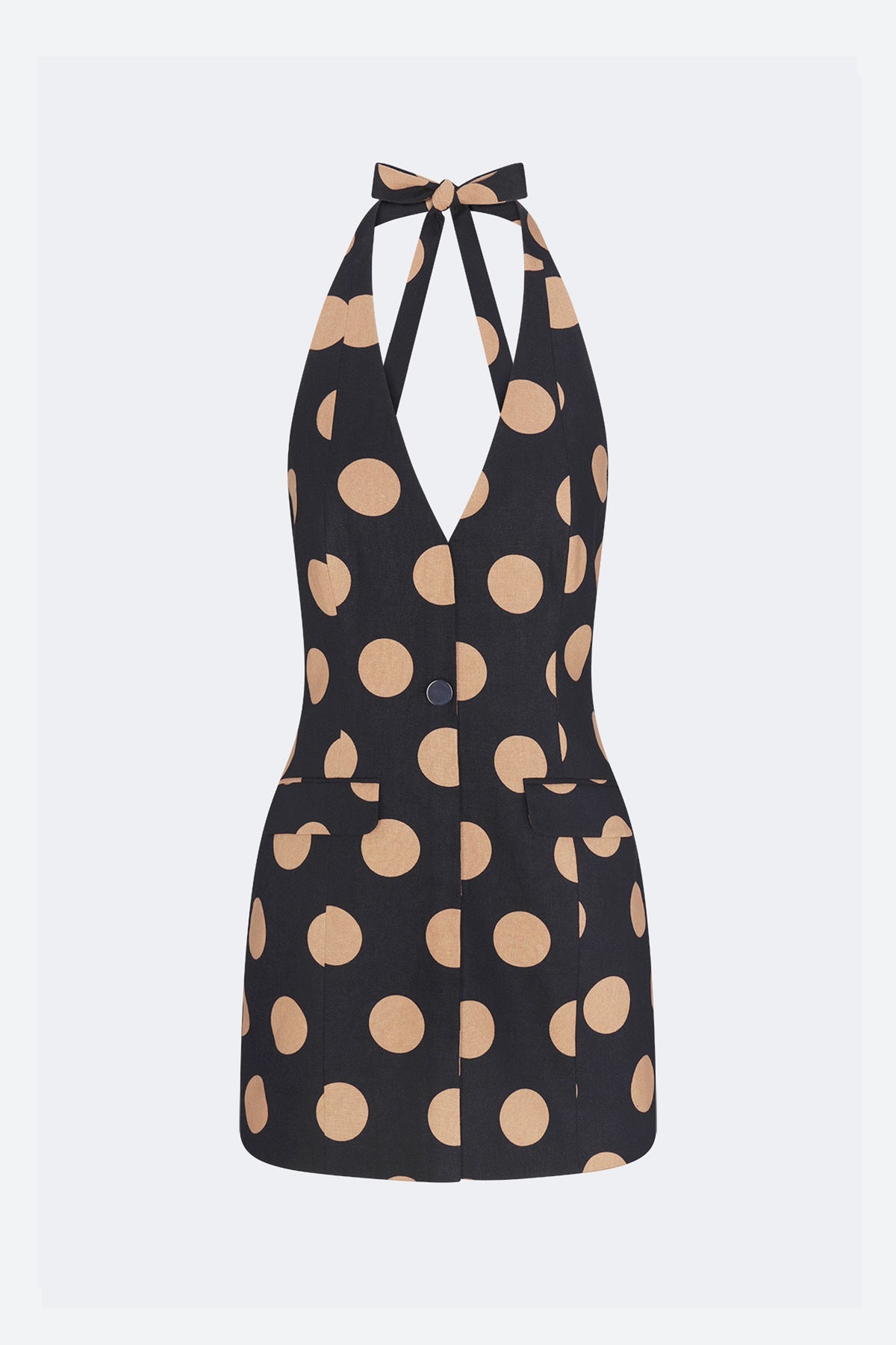 Kirra Linen Mini Dress | Simon Miller Black/Tan Polka Dot