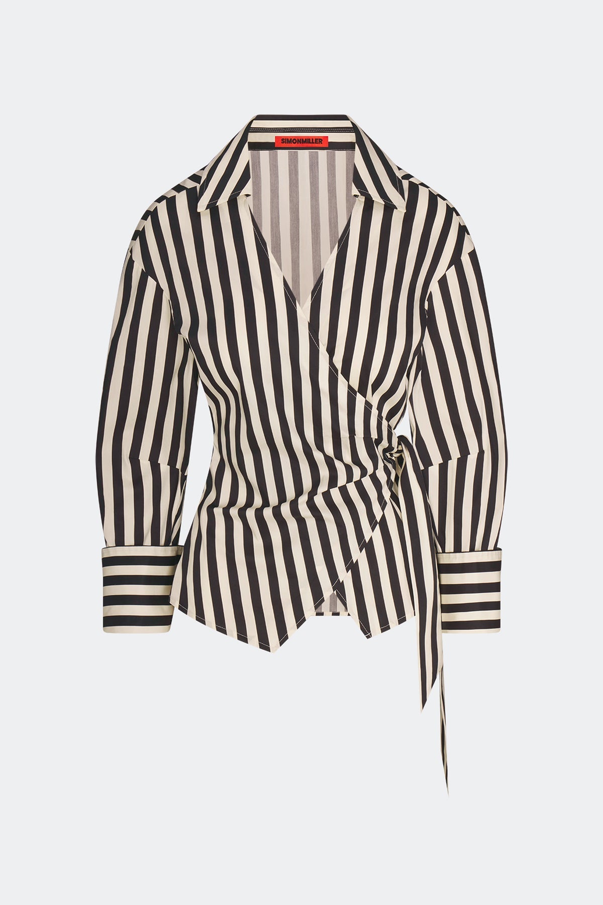 Anya Poplin Wrap Top | Simon Miller Black/White Stripe