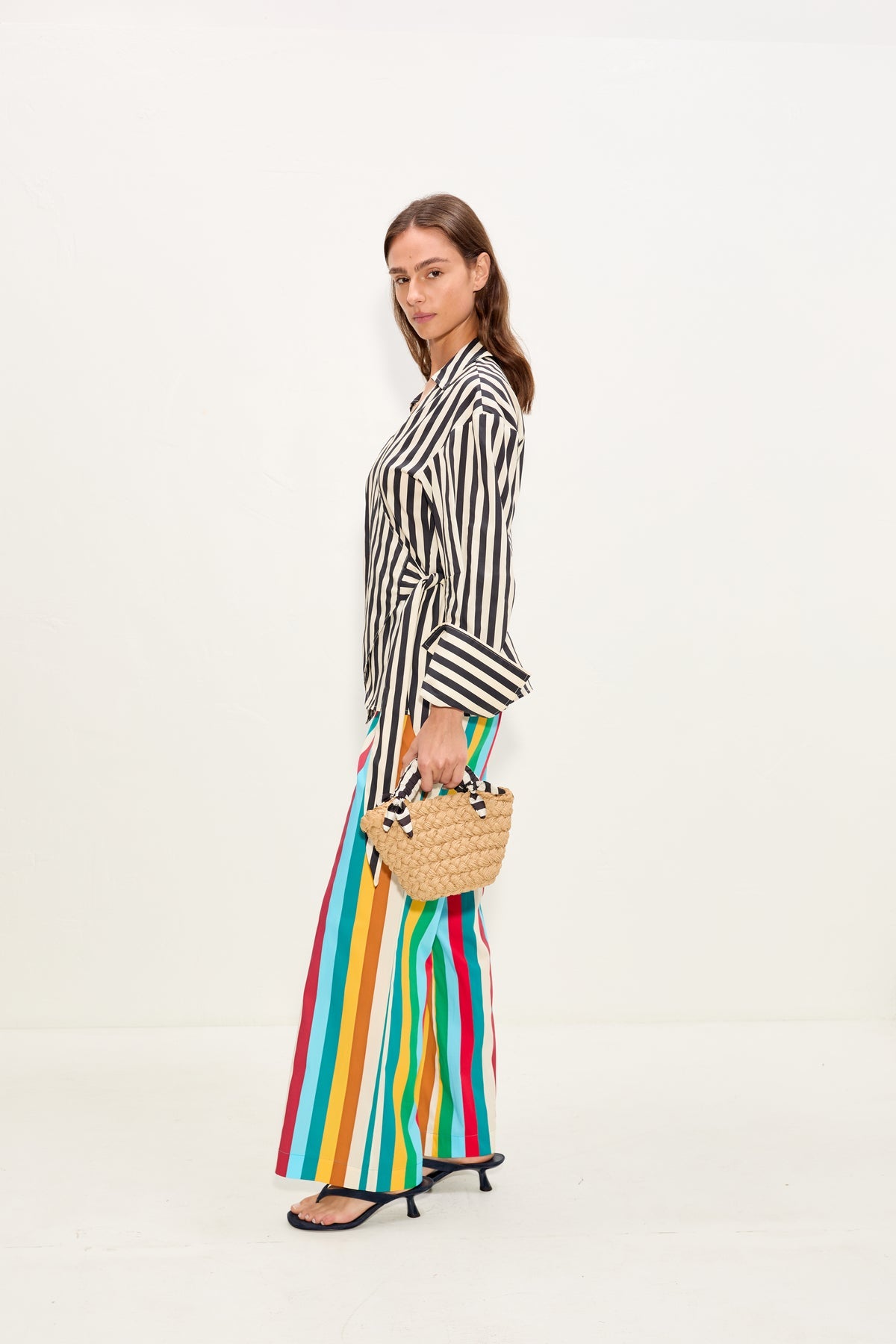 Anya Poplin Wrap Top | Simon Miller Black/White Stripe