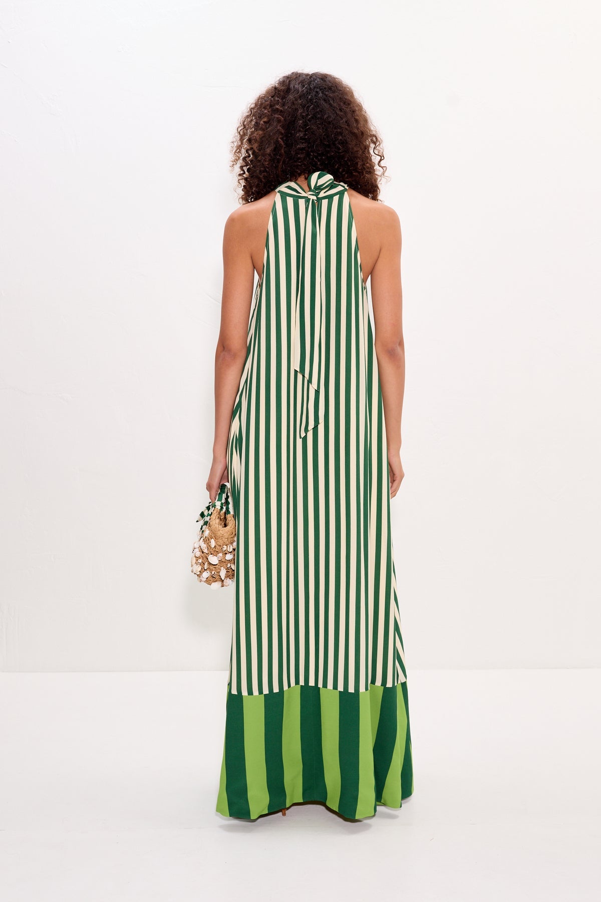 Mona Crepe Dress | Simon Miller Green Stripe Combo