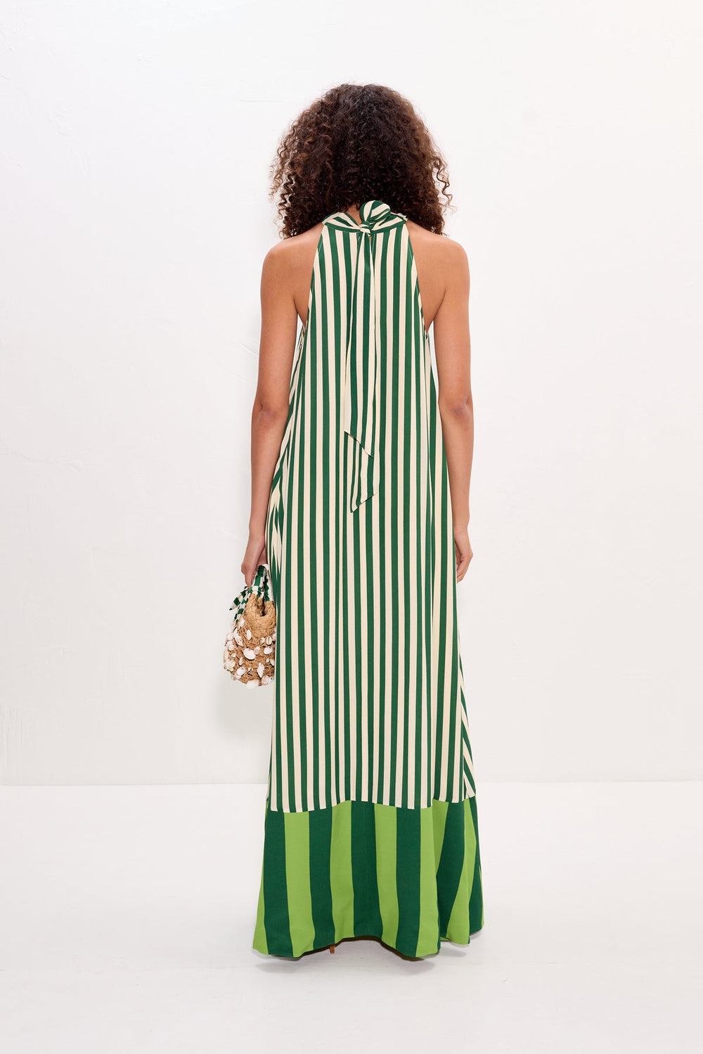 Mona Crepe Dress | Simon Miller Green Stripe Combo