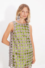 Sina Crochet Mini Dress | Simon Miller Moss/Satellite Silver