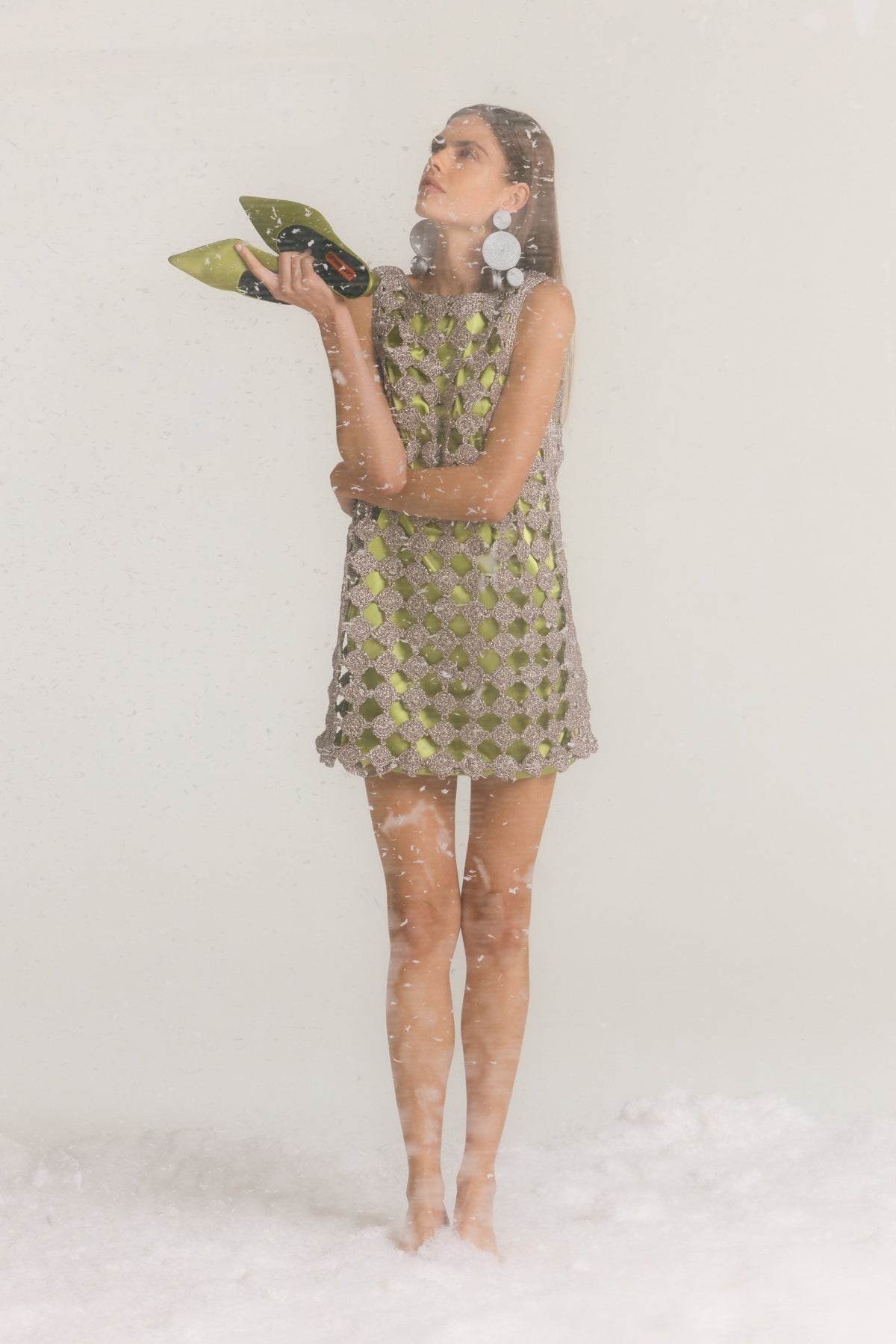Sina Crochet Mini Dress | Simon Miller Moss/Satellite Silver