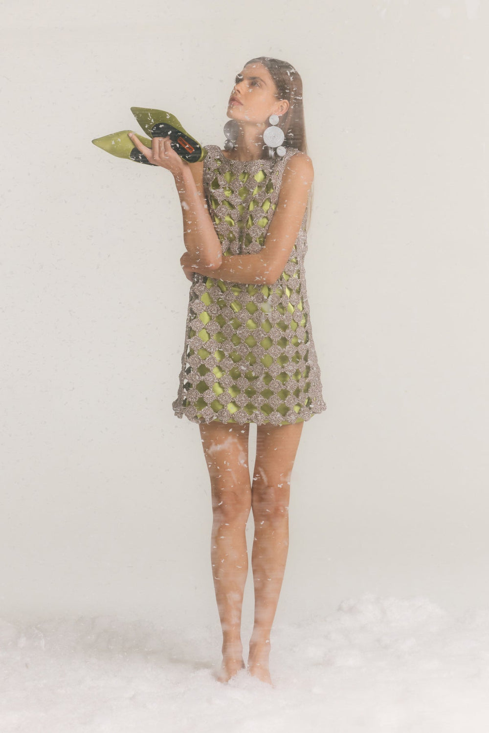 Sina Crochet Mini Dress | Simon Miller Moss/Satellite Silver