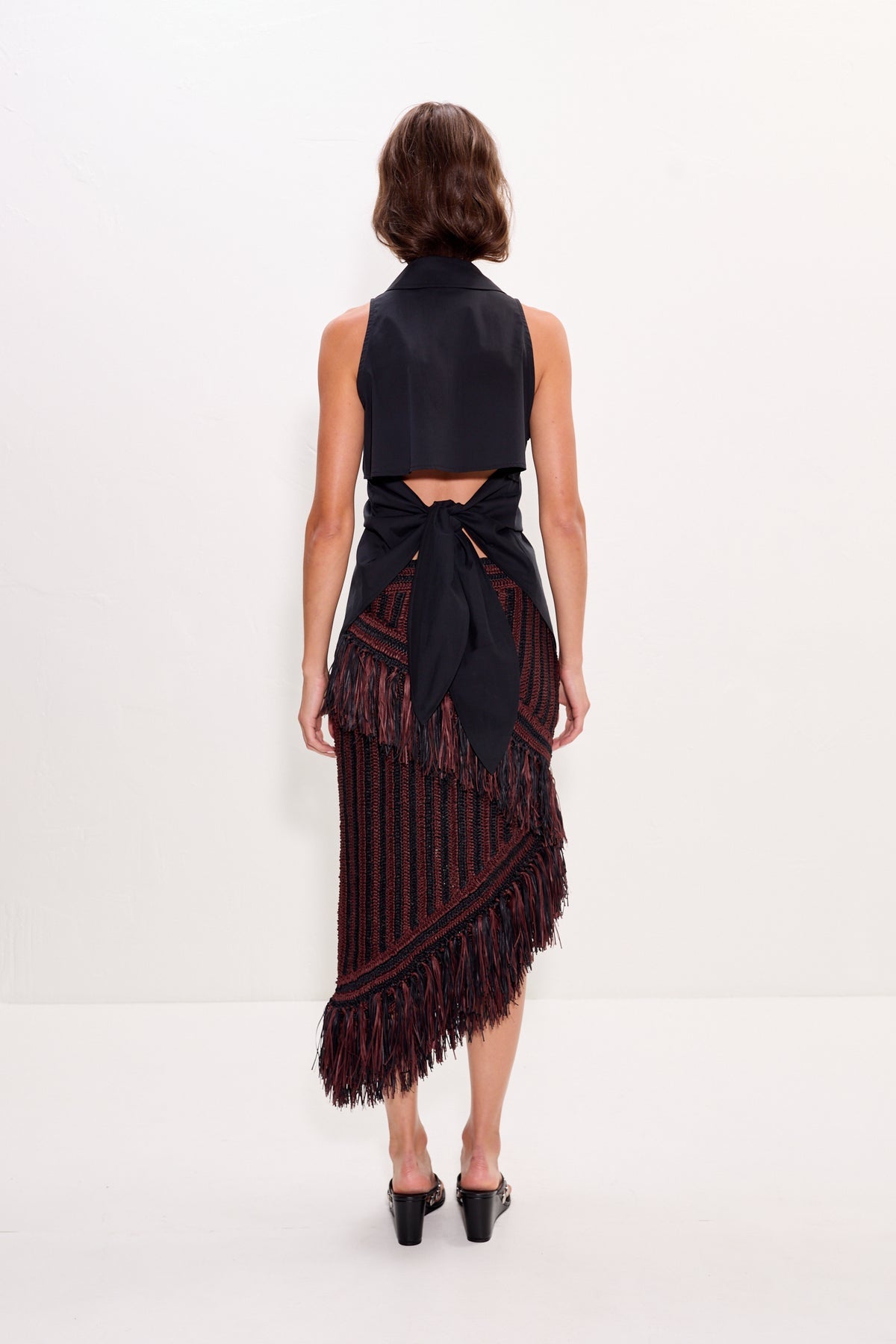Beja Midi Skirt | Simon Miller Choco Brown/Black Combo