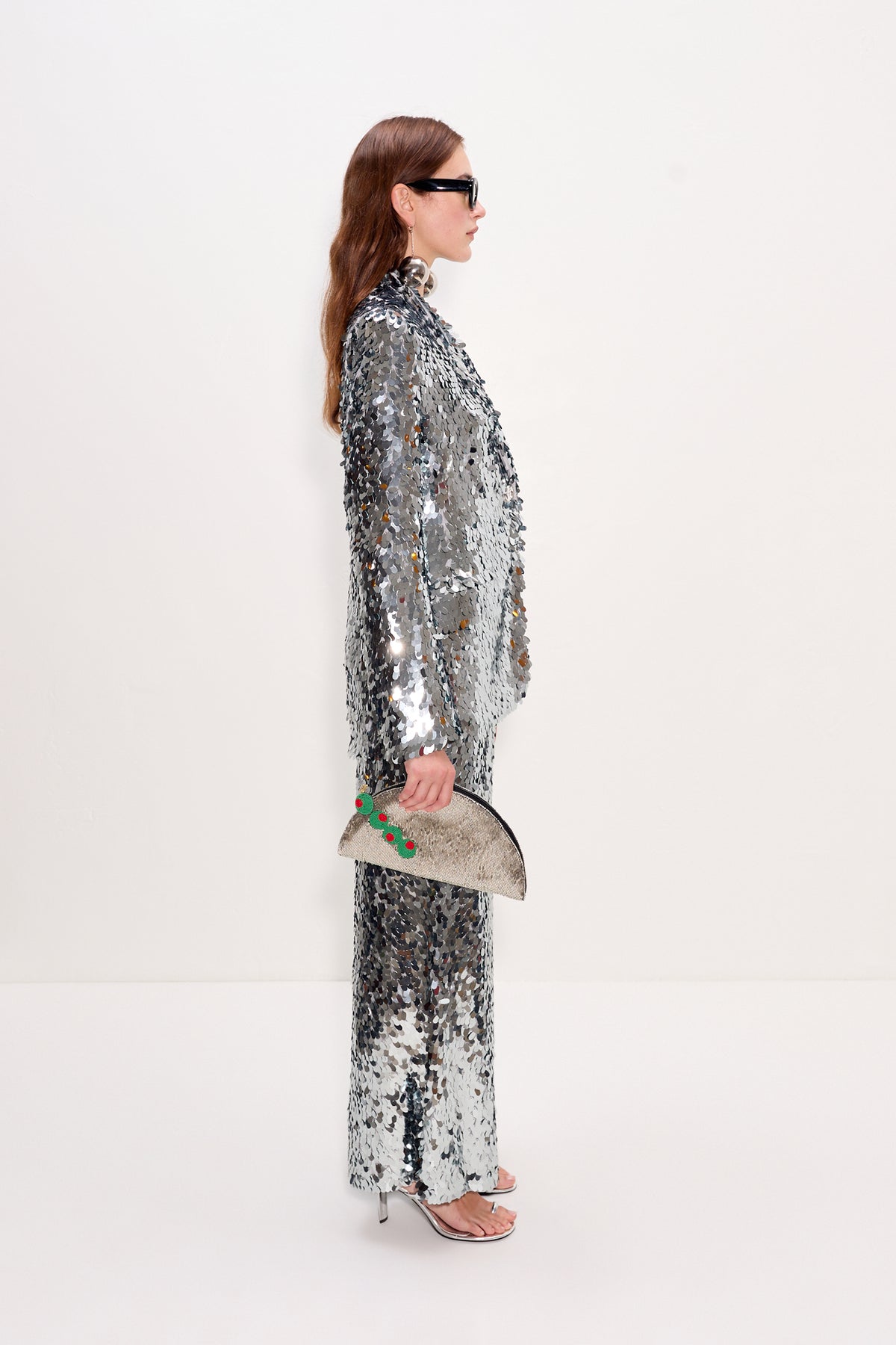 Nella Sequin Wide Leg Pant | Simon Miller SATELLITE SILVER