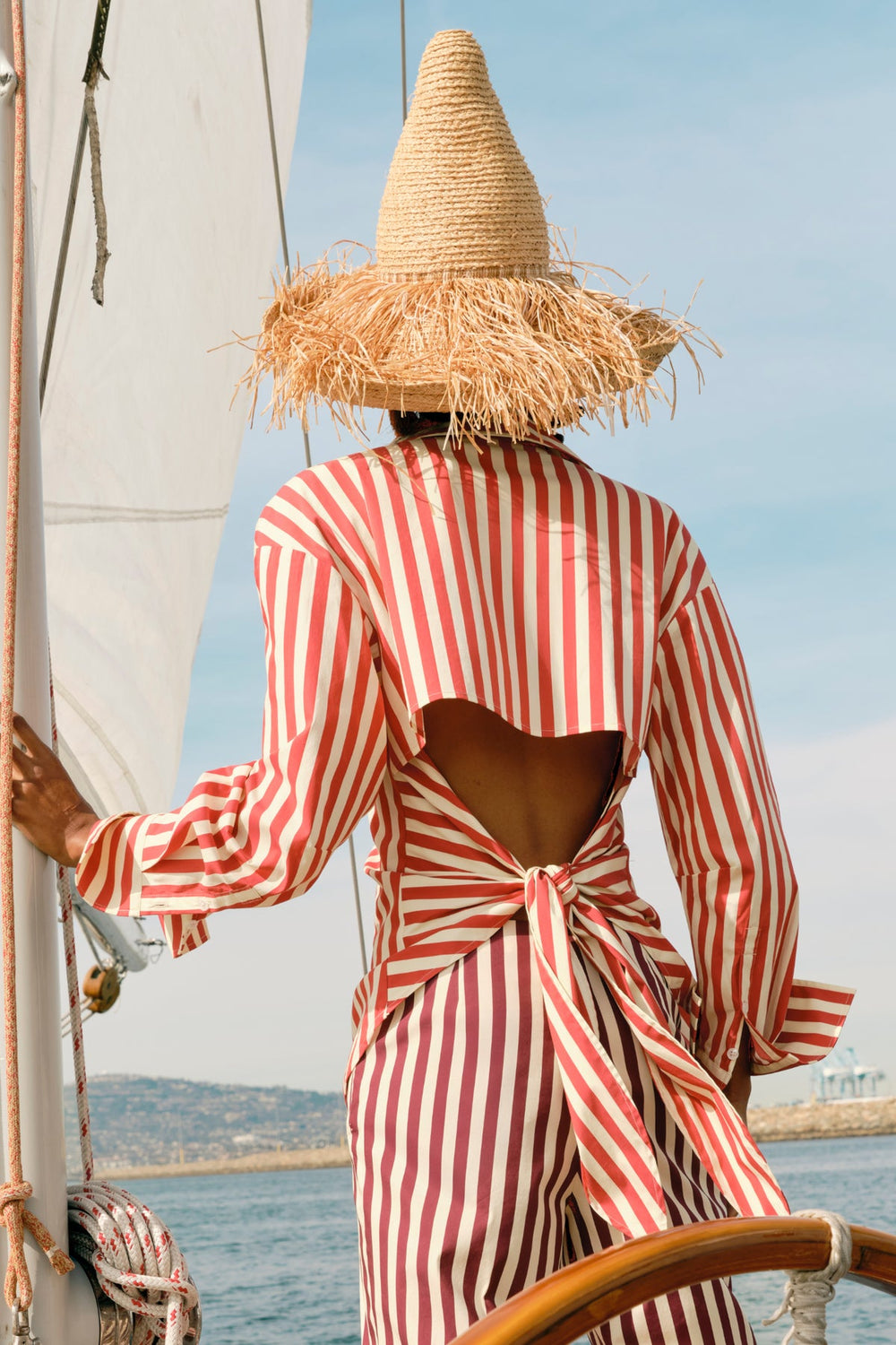 Loch Poplin Button Up | Simon Miller Venetian Red Stripe