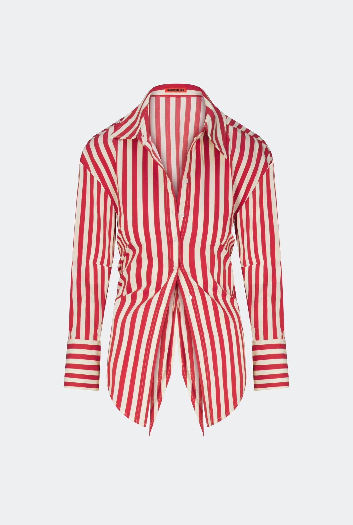 Loch Poplin Button Up | Simon Miller Venetian Red Stripe