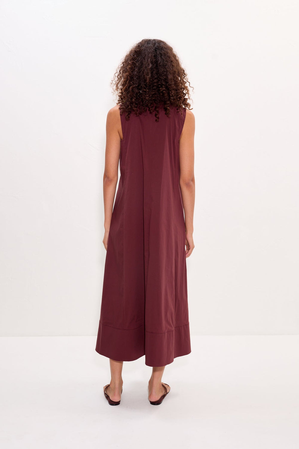 Mar Crochet Poplin Dress | Simon Miller Choco Brown