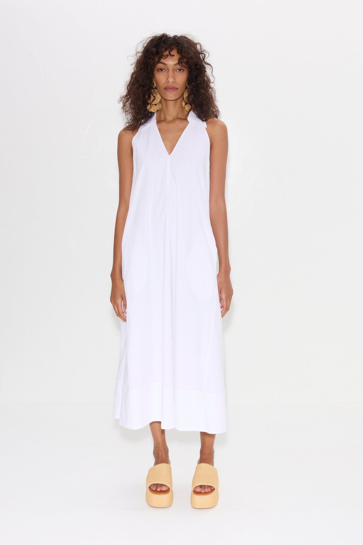 Nava Poplin Midi Dress | Simon Miller MACADAMIA